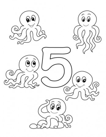 Numbers Coloring Pages Numbers 1-10 Underwater Life Sea | Etsy India