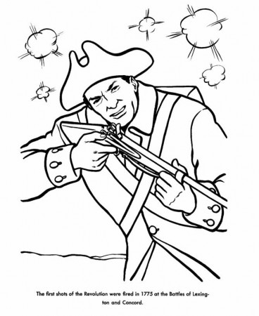 Revoltionary War First Shots Coloring Page | School-History ...