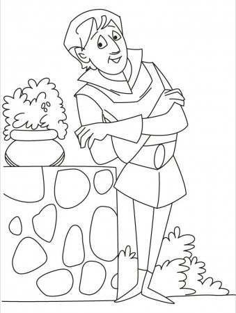 A sad looking prince waiting coloring pages | Download Free A sad ...
