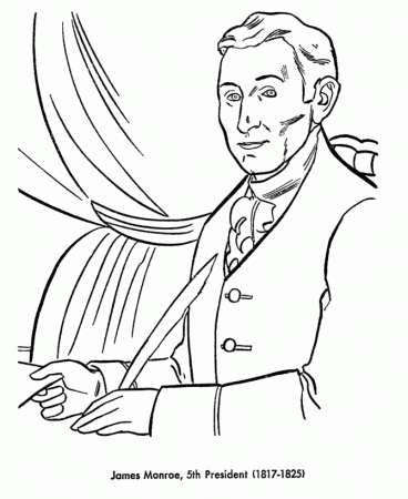 USA-Printables: 5th President of the United States - President James Monroe  Coloring Page - 4 - US Presidents Coloring Pages