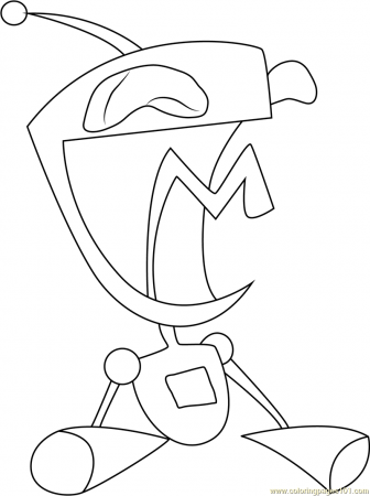 Gir Coloring Page for Kids - Free Invader Zim Printable Coloring Pages  Online for Kids - ColoringPages101.com | Coloring Pages for Kids