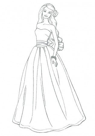 Wedding Dress Coloring Pages Printable at GetDrawings | Free download
