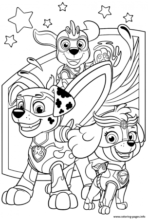 Print PAW Patrol Mighty Pups Coloring Pages Printable
