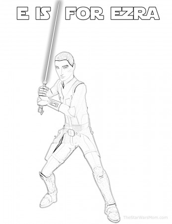 E is for Ezra Bridger - Star Wars Alphabet Coloring Page - The ...