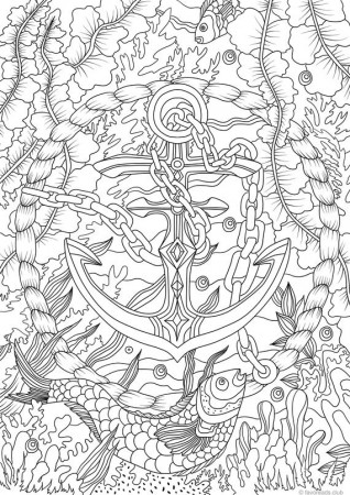 Anchor Printable Adult Coloring Page from Favoreads | Etsy
