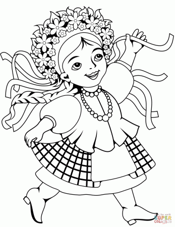 Ukrainian Woman coloring page | Free Printable Coloring Pages