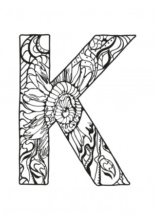 Alphabet free to color for children : K - Alphabet Kids Coloring Pages