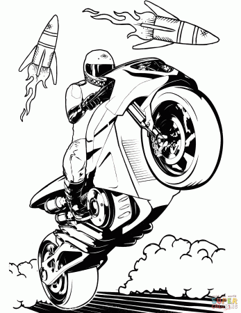Hot Wheels Motorcycle coloring page | Free Printable Coloring Pages