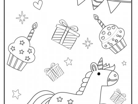 Printable Unicorn Coloring Pages PDF, Cute Little Baby Unicorn