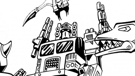 Optimus and Dinobots Coloring Page - Free Printable Coloring Pages for Kids