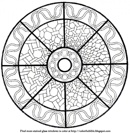 Color The Bible: Color this rose window with geometric shapes