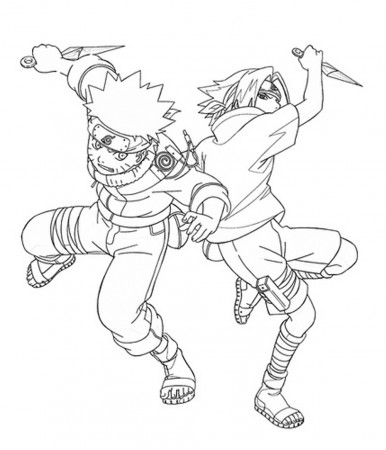 Naruto and Sasuke Coloring Page - Free Printable Coloring Pages for Kids