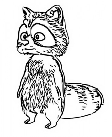 Coloring page Grizzy and the Lemmings : The raccoon 3