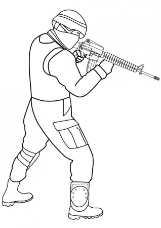 Soldier Shooting Coloring Page - Free Printable Coloring Pages for Kids