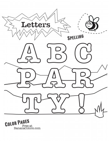 A-B-C P-A-R-T-Y Coloring Page! | Y coloring pages, Spelling for kids, Coloring  pages