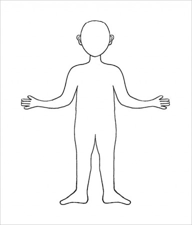 Human Body Template Outline Coloring Page