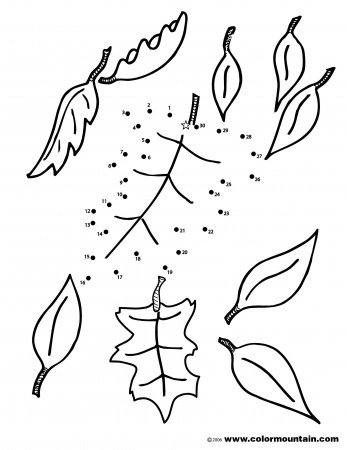 Leafs Dot to Dot Coloring Page - Create A Printout Or Activity
