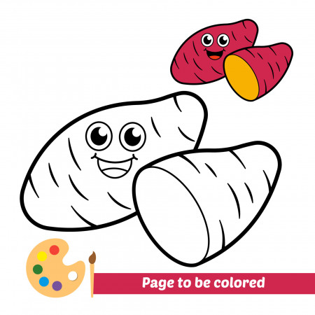 Coloring book for kids, sweet potato vector 4671672 Vector Art at Vecteezy