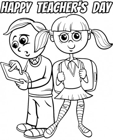 Pupils coloring page for Teachers Day - Topcoloringpages.net