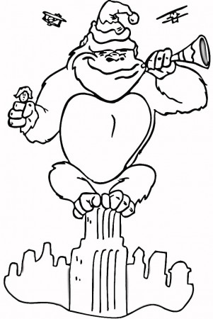 King Kong Coloring Pages drawing free image download