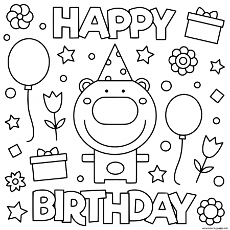 Happy Birthday Coloring Pictures To Print Books For Kids Online Free Sheets  Printable Pagesdults – Slavyanka
