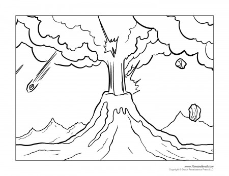 Volcano (Nature) – Printable coloring pages