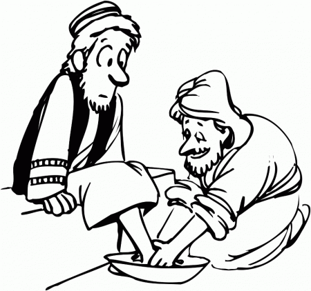 jesus washes the disciples feet coloring page - High Quality ...