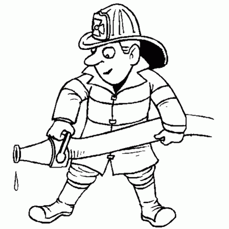 Community Helper Coloring Pages Firefighter Coloring Sheet