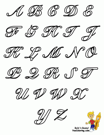 Classic Coloring Pages Alphabet | Cursive | Letters | Free ...