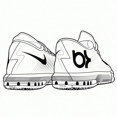 Cute Basketball Shoes Drawing Nike Coloring Pages | DigiBless