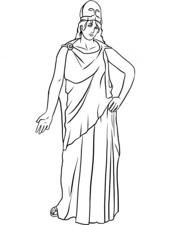 Drawing of Athena ffrom Greek Gods and Goddesses Coloring Page ...