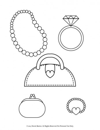 Free Printable Coloring Pages for Girls with a stylish purse, coin ...
