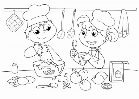 The best free Baking coloring page images. Download from 63 free ...