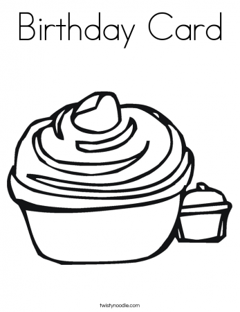 Birthday Card Coloring Page - Twisty Noodle