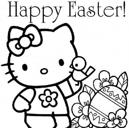 easter coloring hello kitty Â» Coloring Pages
