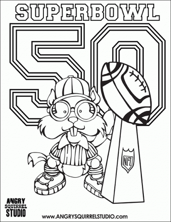 Free Coloring Pages: Superbowl 50 | Angry Squirrel Studio