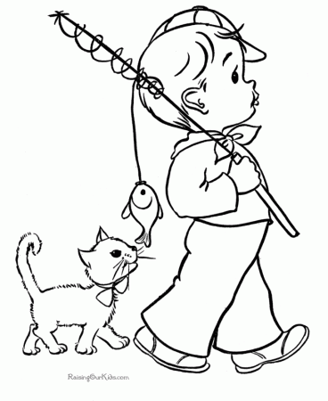 Boys Fishing Coloring Pages - Coloring Pages For All Ages