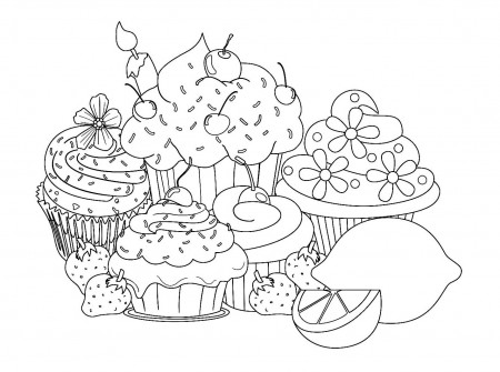 Cup Cake - Coloring Pages for adults : beautiful-sweet-cupcake ...