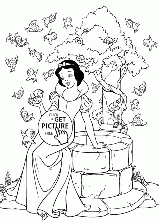 Princess Snow White coloring pages for kids, printable free