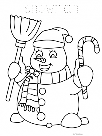 Christmas coloring book for kids - snowman coloring page