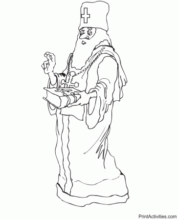 Priest Coloring Page | In Gown