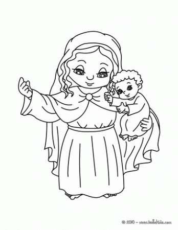 Printable Of The Virgin Mary - Coloring Pages for Kids and for Adults