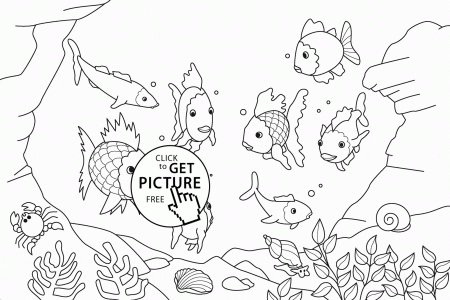 Rainbow Fish coloring page for kids, animal coloring pages ...