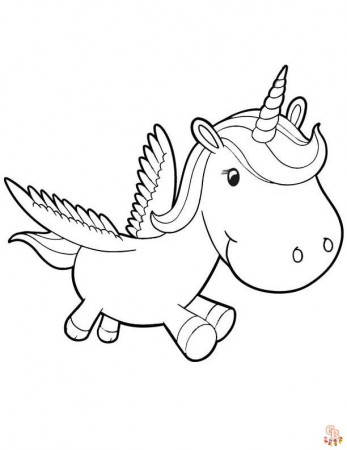 Baby Unicorn Flying Coloring Pages: Printable, Free, and Easy