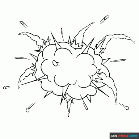 Explosion Coloring Page | Easy Drawing Guides
