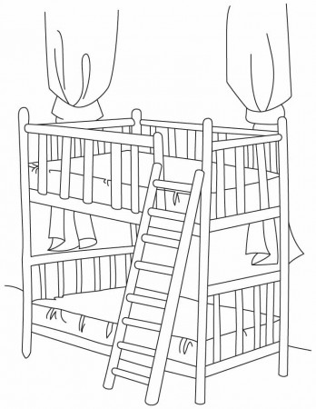 Bunk Bed Coloring Page - Free Printable Coloring Pages for Kids