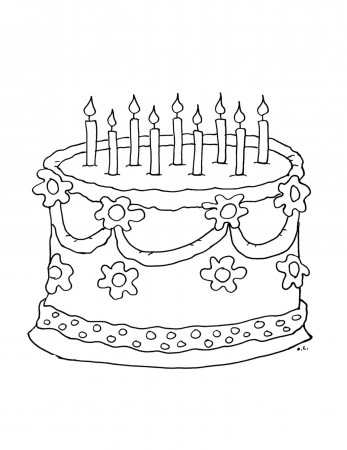 Birthday picture to download and color - Birthdays Kids Coloring Pages