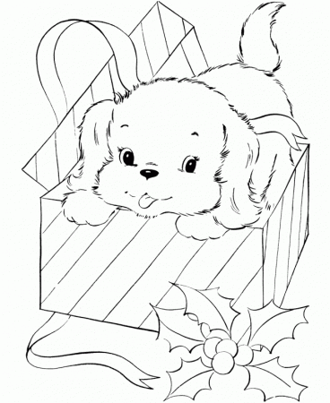 pet dog coloring pages | free printable pet puppy for christmas ...