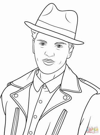 Bruno Mars coloring page | Free Printable Coloring Pages