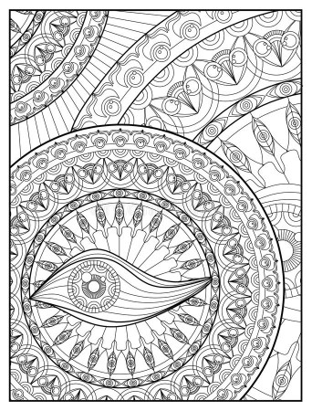 Mandala Coloring For Adult Relaxation Design Eye Meditation Happiness  Vector Illustration Meditation Coloring Pages Coloring fun math challenges  5th grade math facts free printable worksheets adding money worksheets ks2  placing decimals with
